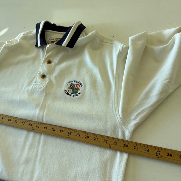Cutter & Buck VTG 100th US Open Pebble Beach Long Sleeve Golf Polo Mens LARGE - Picture 6 of 8